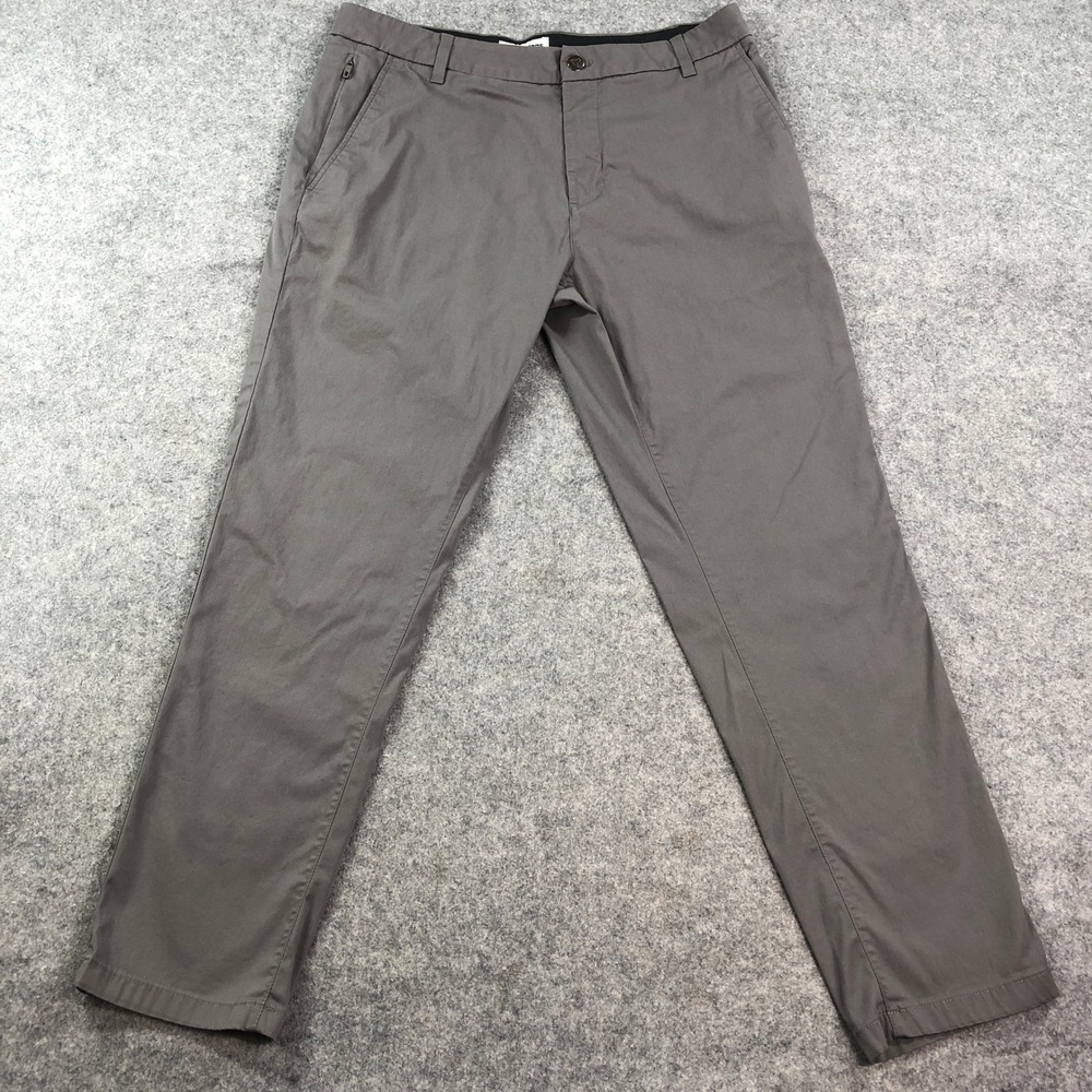 Birddogs Mens Chino Pants 34x29 Gray Golf Slim Performance Cotton Blend Stretch